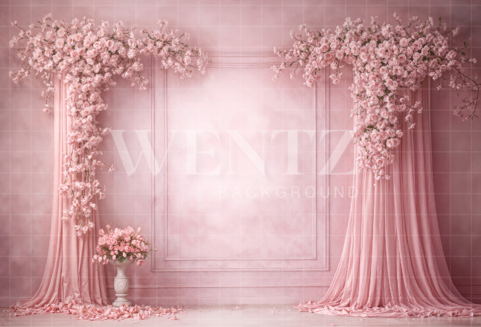 Fabric Photography Background Mother's Day Floral / Backdrop 8159