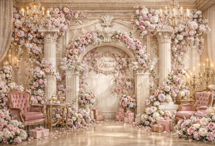 Fabric Photography Background Mother's Day Floral / Backdrop 8248