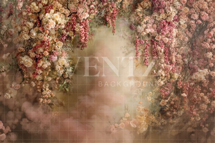 Fabric Photography Background Mother's Day Floral / Backdrop 8268