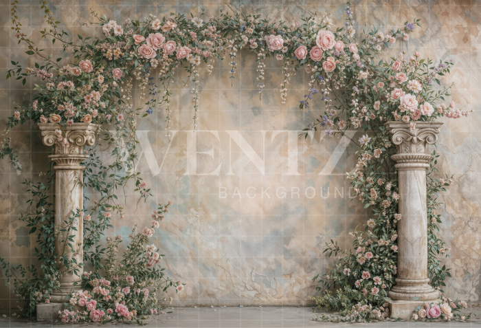 Fabric Photography Background Mother's Day Floral Arch / Backdrop 8124