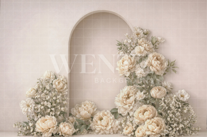 Fabric Photography Background Mother's Day Floral Arch / Backdrop 8148