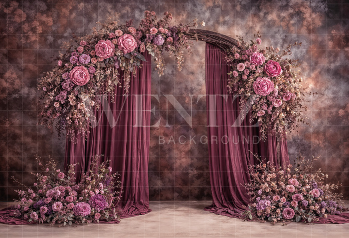 Fabric Photography Background Mother's Day Floral Arch / Backdrop 8156