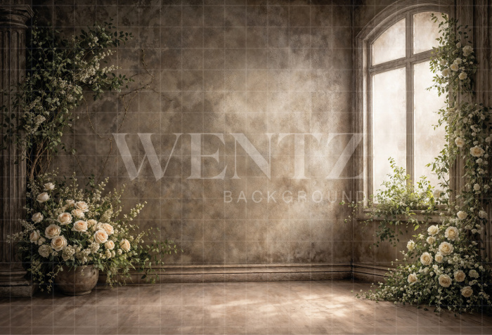 Fabric Photography Background Mother's Day Floral / Backdrop 8129