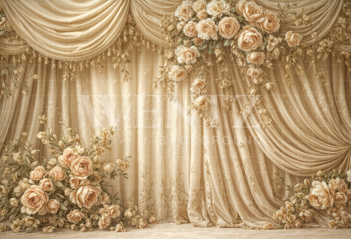Fabric Photography Background Mother's Day Floral / Backdrop 8131
