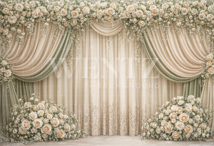 Fabric Photography Background Mother's Day Floral / Backdrop 8132