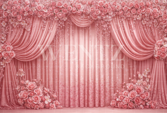 Fabric Photography Background Mother's Day Floral / Backdrop 8144