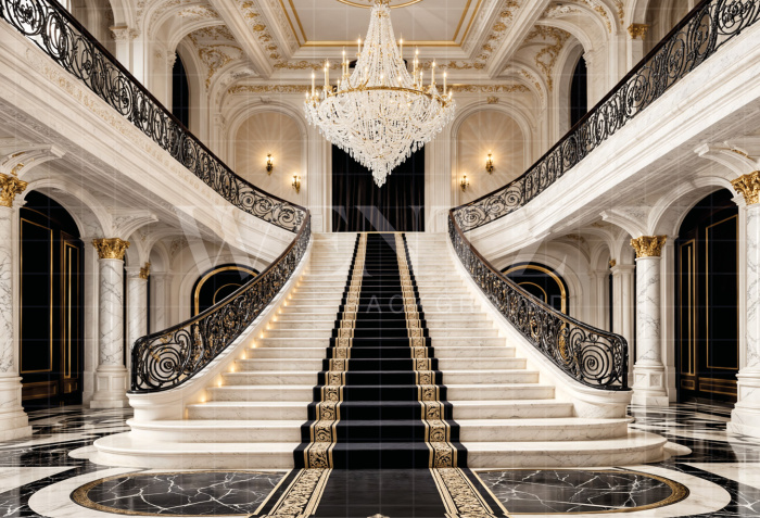 Fabric Photography Background Mother's Day Staircase / Backdrop 8249