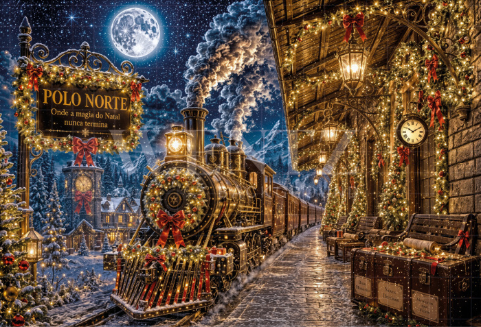 Fabric Photography Background Christmas Station / Backdrop 8501