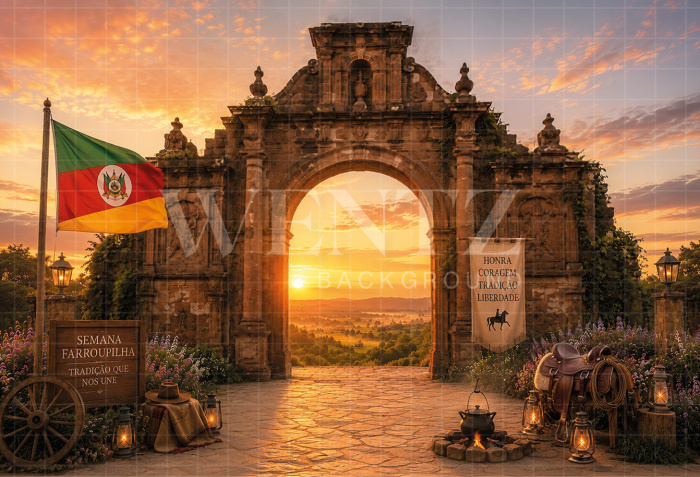 Fabric Photography Background Farm / Backdrop 8654