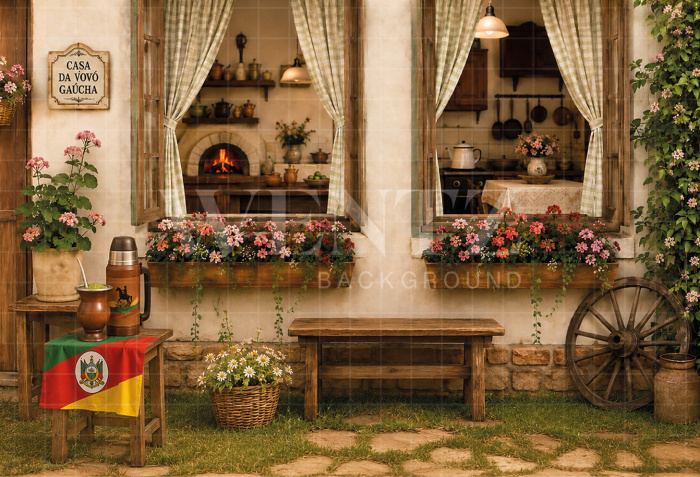 Fabric Photography Background Farmhouse / Backdrop 8649