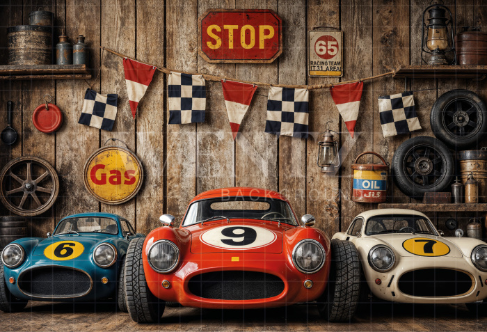 Fabric Photography Background Children's Cars / Backdrop 8320