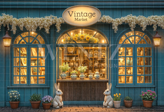 Fabric Photography Background Easter Shop / Backdrop 8061