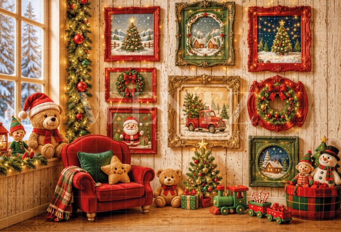 Fabric Photography Background Children's Christmas / Backdrop 8511