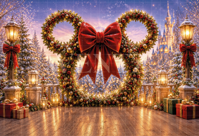 Fabric Photography Background Magical Christmas / Backdrop 8498