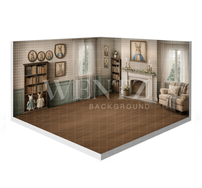 Fabric Photography Background Easter Room 3D / WTZ198