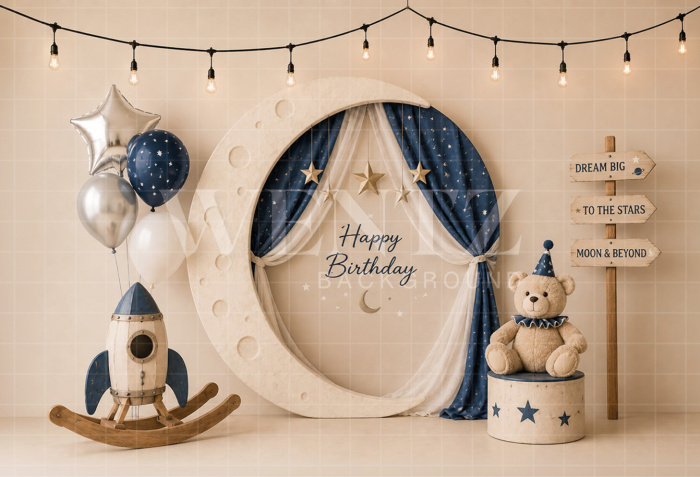 Fabric Photography Background Astronaut Cake Smash / Backdrop 8669