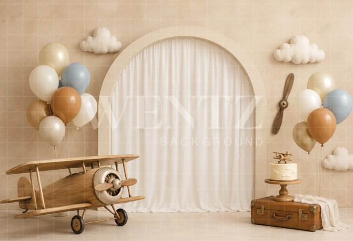Fabric Photography Background Aviator Cake Smash / Backdrop 8697