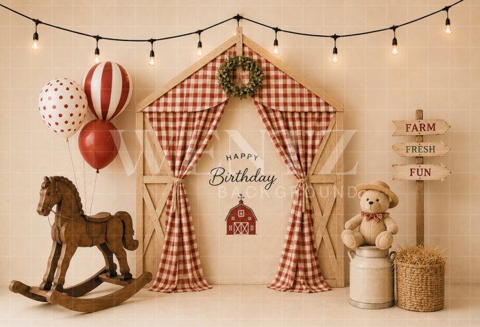 Fabric Photography Background Little Farm Cake Smash / Backdrop 8670