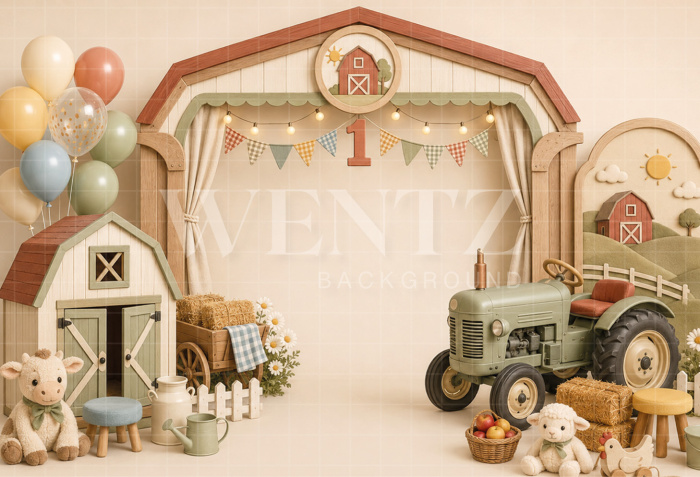Fabric Photography Background Little Farm Cake Smash / Backdrop 8797