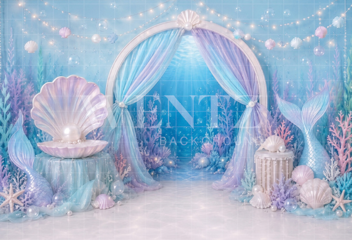 Fabric Photography Background Ocean Floor Cake Smash / Backdrop 8775