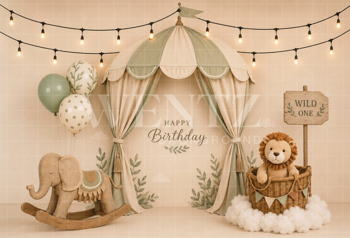 Fabric Photography Background Safari Cake Smash / Backdrop 8743