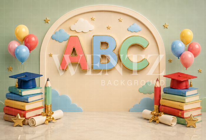 Fabric Photography Background ABC / Backdrop 8923