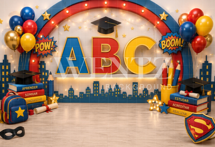 Fabric Photography Background ABC / Backdrop 8925