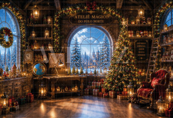 Fabric Photography Background Christmas Workshop / Backdrop 8476
