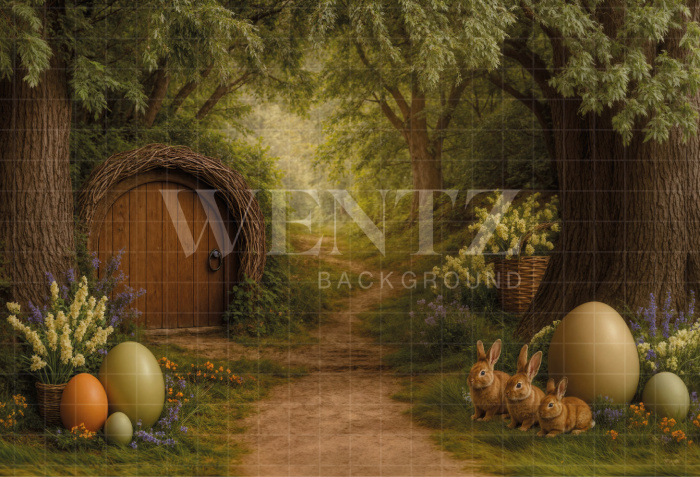 Fabric Photography Background Easter Forest / Backdrop 8076