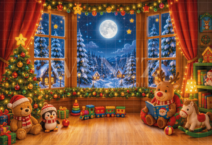 Fabric Photography Background Christmas Toys / Backdrop 8495