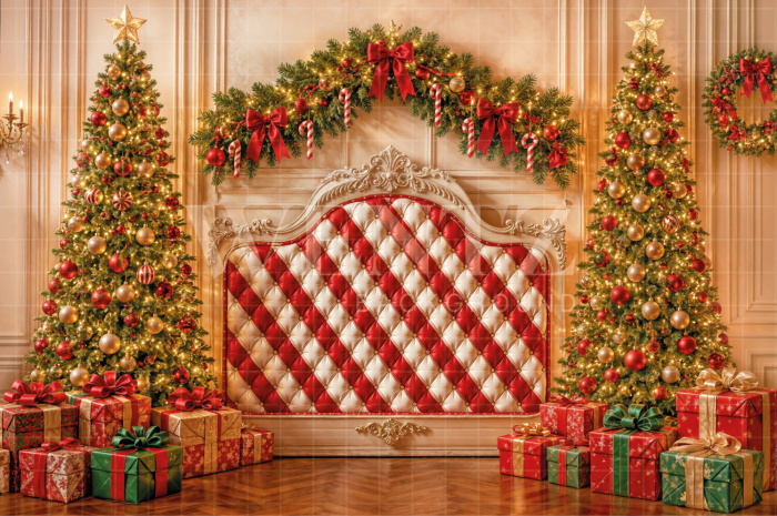 Fabric Photography Background Christmas Headboard / Backdrop 8514