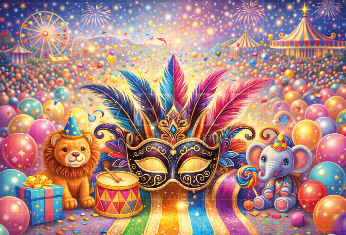 Fabric Photography Background Carnival / Backdrop 8088