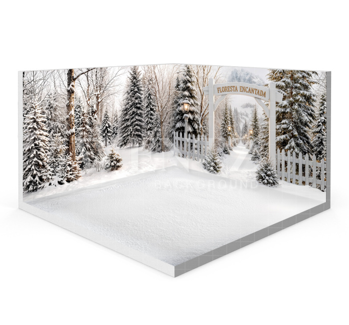 Photography Background in Fabric Christmas Forest Set 3D / WTZ199