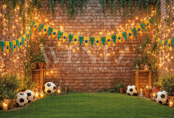 Fabric Photography Background World Cup Soccer Stadium / Backdrop 8135