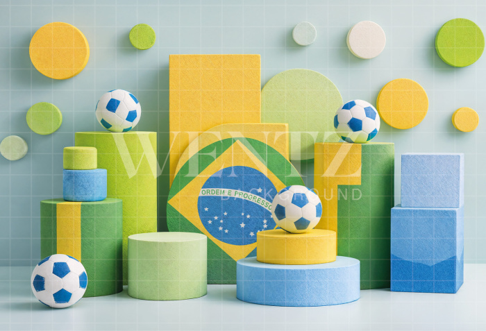 Fabric Photography Background Soccer World Cup / Backdrop 8206