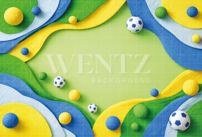 Fabric Photography Background Soccer World Cup / Backdrop 8207