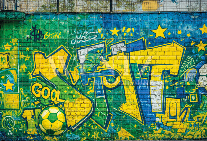 Fabric Photography Background Soccer World Cup / Backdrop 8219