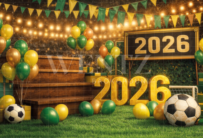 Fabric Photography Background Soccer World Cup / Backdrop 8261