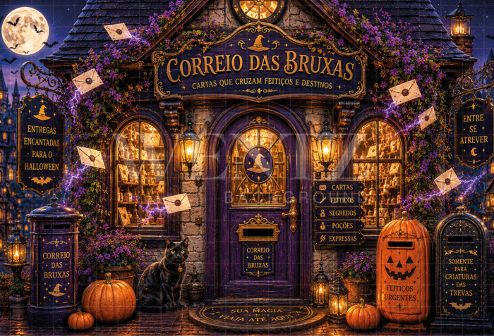 FFabric Photography Background Halloween Mail / Backdrop 8903