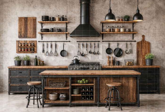 Fabric Photography Background Father's Day Kitchen / Backdrop 8376
