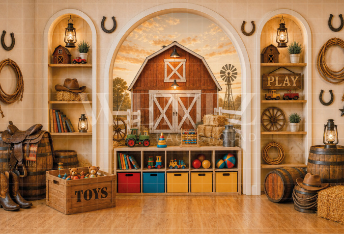 Fabric Photography Background Farm Children's Day / Backdrop 8632
