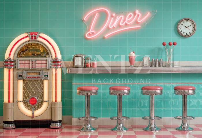 Fabric Photography Background Diner Children's Day / Backdrop 8596