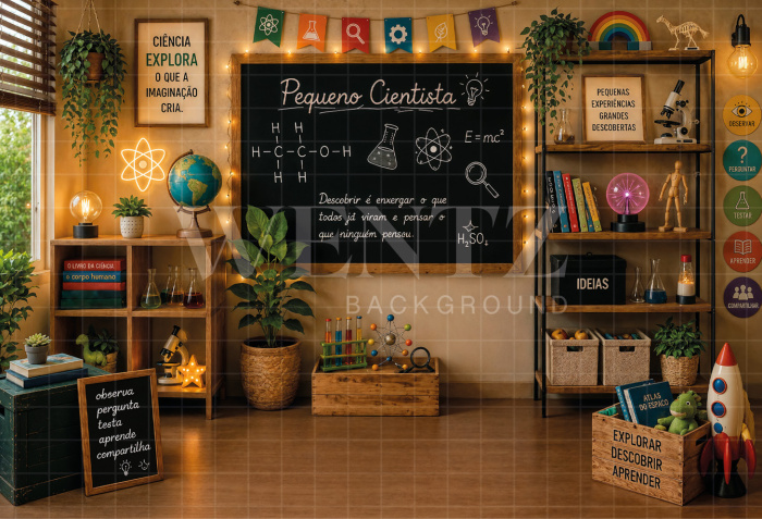 Fabric Photographic Background Little Scientist Children's Day / Backdrop 8622