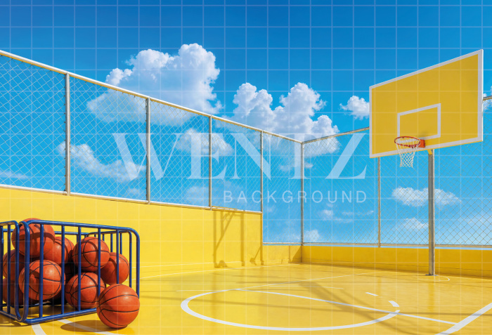 Fabric Photography Background Basketball Court Children's Day / Backdrop 8592