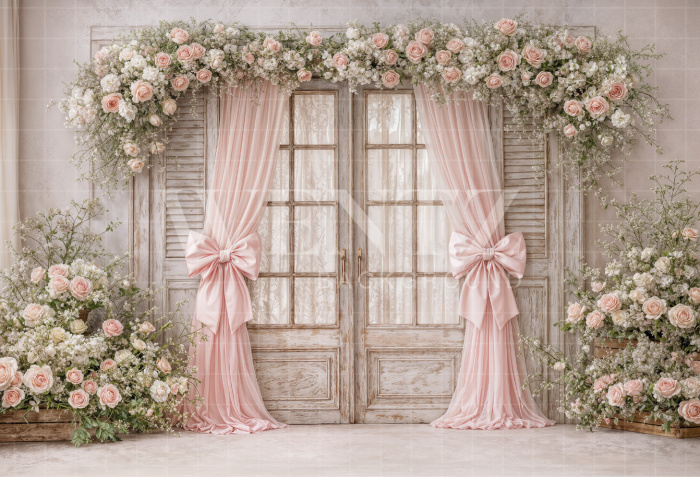 Fabric Photography Background Mother's Day Floral / Backdrop 8171