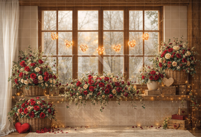 Fabric Photography Background Valentine's Day / Backdrop 8308