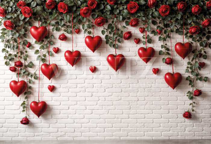 Fabric Photography Background Valentine's Day / Backdrop 8313