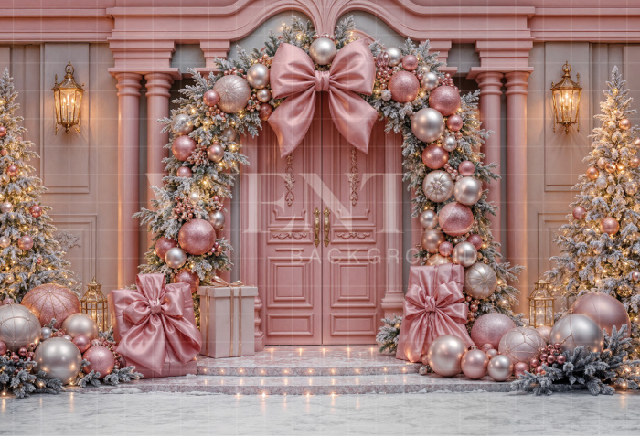 Fabric Photography Background Christmas Facade / Backdrop 8483
