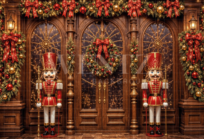 Fabric Photography Background Christmas Facade / Backdrop 8567