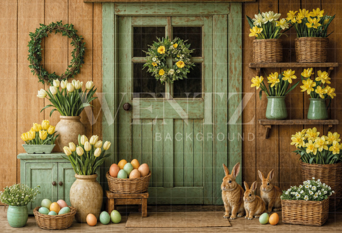 Fabric Photography Background Easter Facade / Backdrop 8021